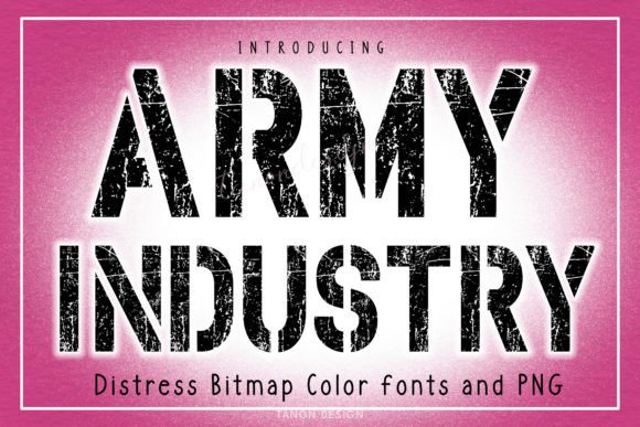 Army Industry: A Distress Grunge Bitmap Color Font for Bold Projects