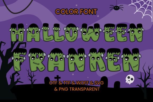 Halloween Franken: A Playful Color Font for Enchanting Designs